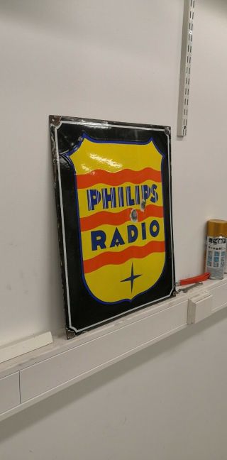 Philips Porcelain Vintage Philips Radio Sign And Very Rare Enamel Sign