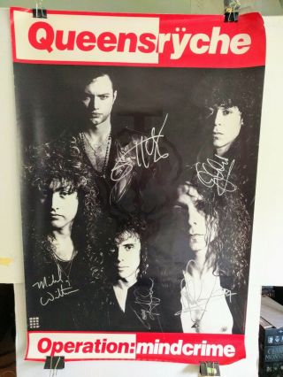 Queensryche Rare Operation Mindcrime 1988 Promo Poster Signed By Group