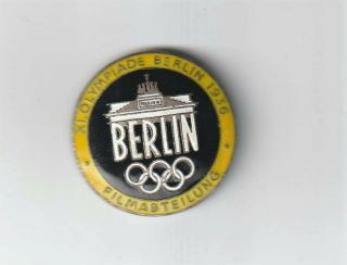 Berlin 1936 Olympic Games Film Maker Crew Official Badge.  The Rare Gold