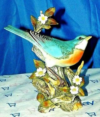 1984 Homco Masterpiece Porcelain Blue Bird Figurine,  Rare Find L@@k