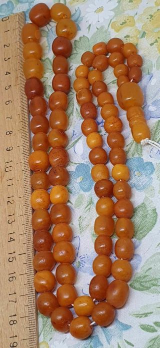 Amber egg yolk baltic old Rare antique rosary 19century 43gramm,  bernstein 2