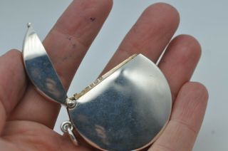 Rare Vintage Circular Shaped Vesta Case Sterling Silver Hallmarked B 