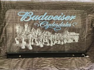 Rare Vintage Budweiser Beer Lighted Sign Clydesdale Horses Bar