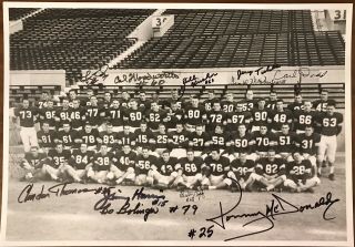1955 Oklahoma Sooners Team Photo Signed By 12 Players.  6 Deceased Rare Photo