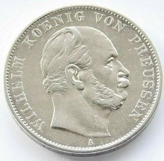 German Thaler 1871 A Prussia Wilhelm 1.  90 Silver Victory France Coin Ww1,  Rare
