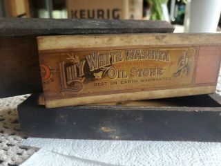 Rare Lily White Washita Oilstone Sharpening Stone / Block In Case