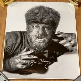 Lon Chaney Jr,  The Wolfman 16x20 Photo Signed By Ron Chaney Rare
