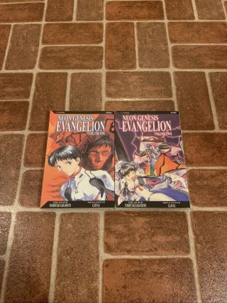 Neon Genesis Evangelion Volumes 1 & 2 English Manga Viz Rare Cover Editions