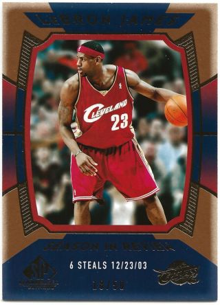 Lebron James Rare 04 - 05 Upper Deck Sp Game “season In Review” Gold D 18/50