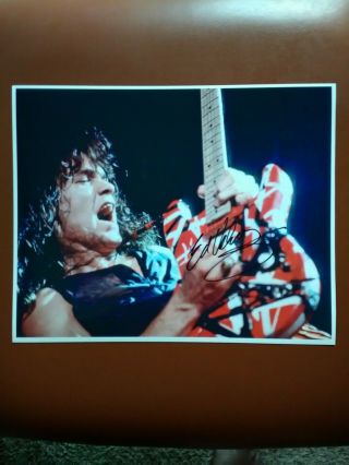 Eddie Van Halen Hand Signed Color Glossy Photo W/coa Rare Not A Reprint