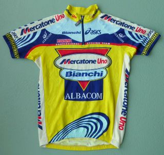 Rare 1999 Team Mercatone Uno Bianchi Cycling Jersey - Marco Pantani