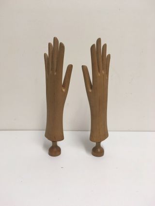 Rare Antique Treen Glove Lasts Stretchers wooden Hand Forms 2