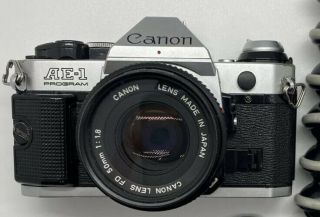 Canon Ae - 1 Program 35mm Slr Camera With 50mm F/1.  8 Lens - & Rare