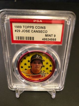 1989 Topps Coins 29 Jose Canseco All - Star Psa 9 / Rare Beauty,  Low Pop