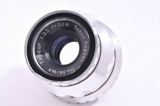 Rare Tokyo Kogaku Topcor Lens 50mm/f3.  5 Leica 39mm Lmt Screw Mount 581969