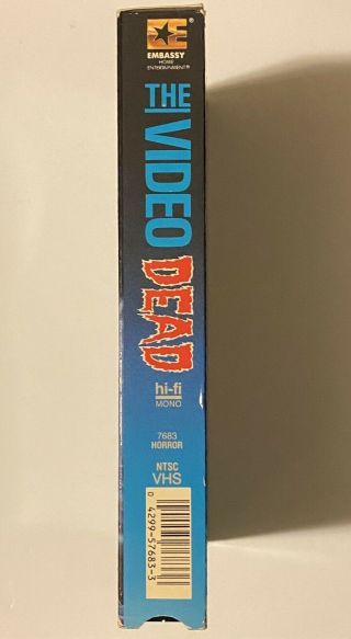 The Video Dead 1987 RARE Horror VHS Embassy Home Entertainment Zombies OOP HTF 3