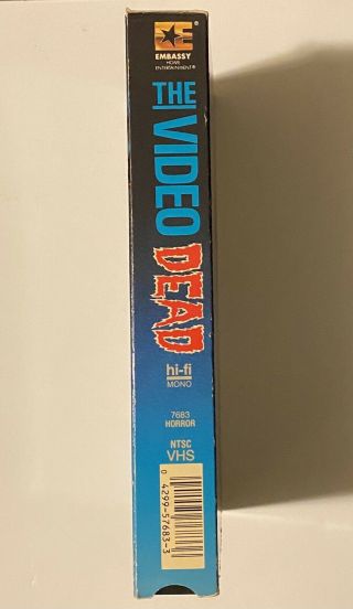 The Video Dead 1987 RARE Horror VHS Embassy Home Entertainment Zombies OOP HTF 4