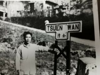 Hong Kong 1940s Kowloon Tsuen Wan Rare Vintage Road Sign Candid Photograph 3