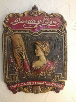 Vintage Garcia - Y - Vega Cigar Advertizing Sign - Rare
