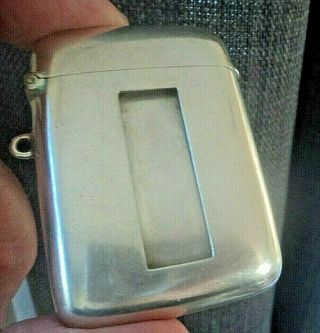 Rare Art Deco Sterling Silver Vesta Or Match Safe And Photograph Holder H/m 1921