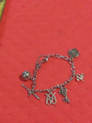 James Avery Sterling Silver Charm Bracelet With 6 Retired Charms " Rare