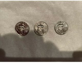 1999 1/10 Oz.  9995 Fine Platinum United States American Eagle Coin Bu Rare