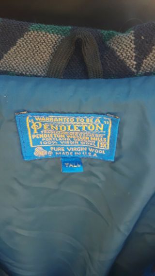 RARE BIGBOY 2X 3X TALL Vintage PENDLETON Wool Western AZTEC Blanket Coat USA 2