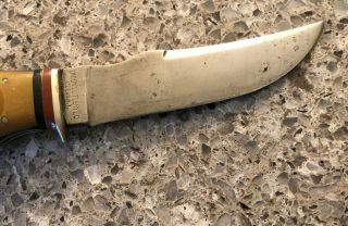 Vtg Rare KA - BAR Fixed Blade Celluloid Handle Knife W/sheath 3
