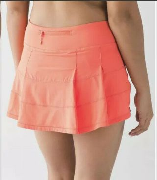 Rare Lululemon Pace Rival Skirt Ii Size 4 Cape Red Orange Lined
