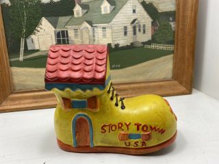 Rare Vintage Storytown Usa Lake George Ny Souvenir Story Town Shoe Bank Retro