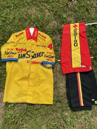 Vintage Nascar 80s 90s Kodak Racing Pit Crew Uniform Jersey Race Rare Large