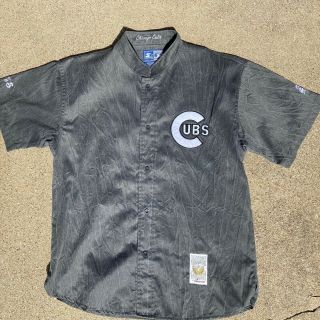 Rare Vintage 1907 Chicago Cubs Starter Jersey Black Gray Acid Wash Large