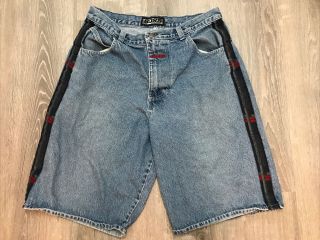 Vintage 80s 90s Spell Out Denim Shorts Usa 38 36 Guess I.  G Design Hugo Boss Rare