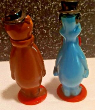 1960s Huckleberry Hound Yogi Bear Vinyl Salt & Pepper Shakers HANNA BARBERA RARE 3