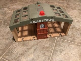 Htf Rare Thomas Wooden Railway Vicarstown Station Diesel Lights Sounds