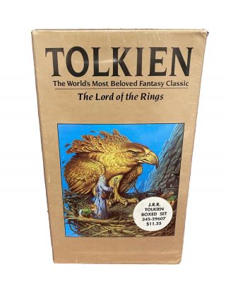 Vtg J.  R.  R.  Tolkien Lord Of The Rings Trilogy Pb Box Set Hobbit 1984 Rare