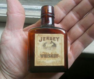 Jersey Rye Whiskey Arthur Lehmann Rare 1890s Pre Pro Labeled Peoria,  Ill Sample