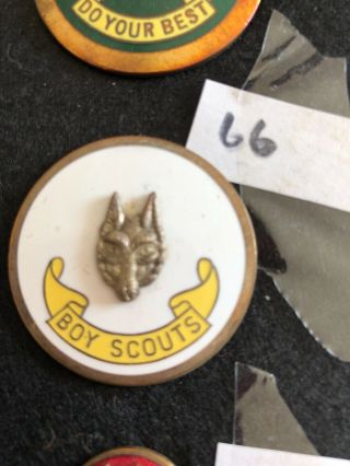 Rare Vintage Boy Scouts Wolf White Cub Scouts Hat Badge Collins London