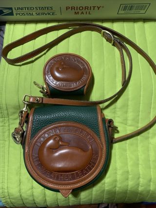 Rare Vintage Green Dooney And Bourke Big Duck Small Crossbody Bag,  Coin Purse