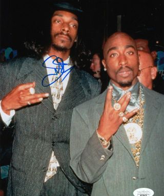 Snoop Dogg Signed Jsa Rare 8x10 Photo Autographed.  With/ Tupac Shakur 2pac