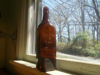 Delaney & Murphy Distillers Rare Amber Hand Blown Square Chicago Whiskey Bottle
