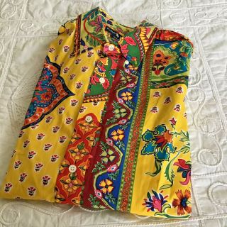 Vintage Rare Ralph Lauren Polo Colorful Floral Paisley Long Sleeve Shirt Sz Med