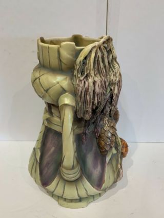 Antique Robert Hanke Royal Wettina rare 3D 12” porcelain pine cone vase Austria 6