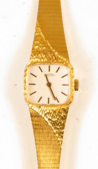 Vintage Roamer Gold Tone Flashy Womens Watch Wristwatch Rare