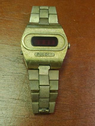 Rare Vintage Bulova Red Led Quartz Watch Needs Battery