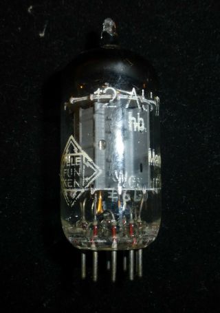 Telefunken 12au7 Siemens Halske Code Ultra Rare Long Ribbed Plate D Getter 1956