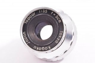 Rare Tokyo Kogaku Topcor Lens 50mm/f3.  5 Leica 39mm Lmt Screw Mount 584984