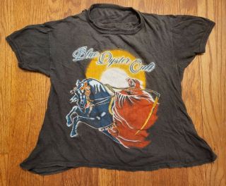 Rare Vintage 1970s Blue Oyster Cult Shirt Worn Thin Thrashed S