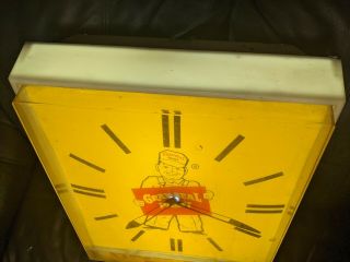 RARE Large Vintage GRAY SEAL PAINT Lighted Wall Clock & Sign 16 x 26 x 8 4