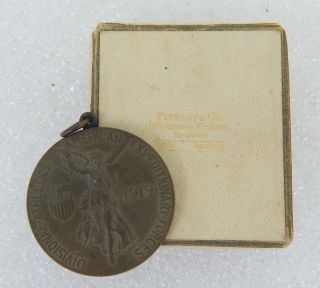 Rare 1919 Tiffany & Co Antique Wwi Aef Army Baseball Athletics Bronze Medal Coin